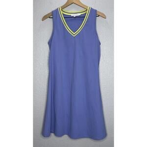 Sincerely Jules Periwinkle Yellow V-neck Active Tennis Golf Dress Size Large